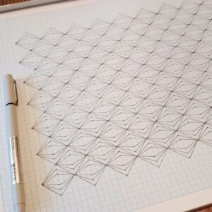 Ink on graph paper