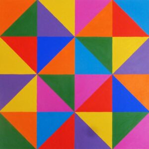 32 Triangles - Acrylic on wood panel - sold