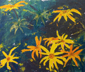 Daisies - Acrylic on canvas - sold