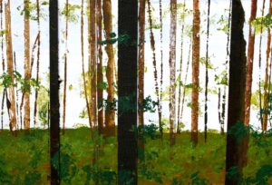 Forests Edge - Acrylic and collage on board - 67 x 44 x 1 cm - £295 -including frame